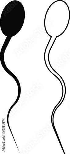 Sperm Icons Vector Set, Collection and Group, Human Reproduction Symbol, Fertility, Medical, Science, Anatomy, Minimal Flat Line Style, Monochrome Silhouette Graphic Bundle for Health and Biology Desi
