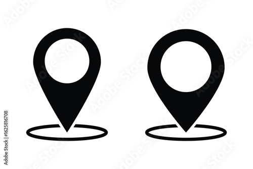 Free Download Location pin icon set map pointer gps, navigation marker distance route business address destination indicator pinpoint button vector icons. vector illustration. - GFXLoad