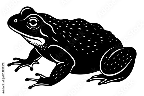 Common toad  amphibian animal wildlife nature black shape silhouette vector illustration