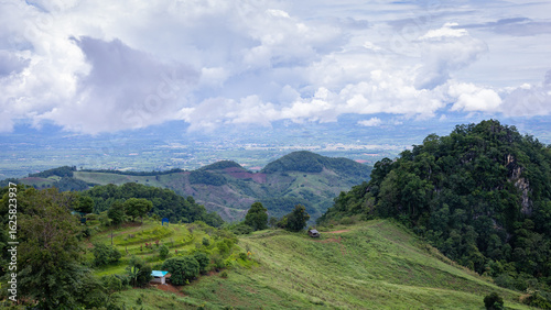 Beautiful mountain landscape at Doi Samer Dao in Nan, Thailand.