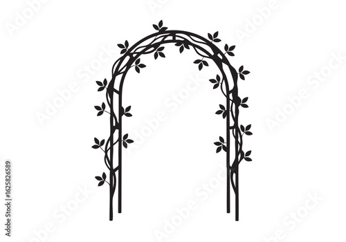 Elegant Black Garden Arch with Leafy Vines for Outdoor Decor and Landscape Design Project Inspiration