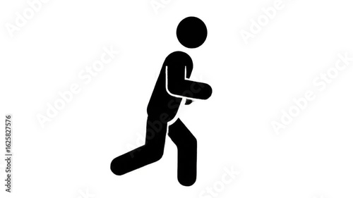 Ai generated ai generated image of silhouette of a person running, isolated on white background 4k video