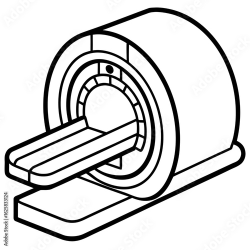 black and white mri scanner machine clip art preview
