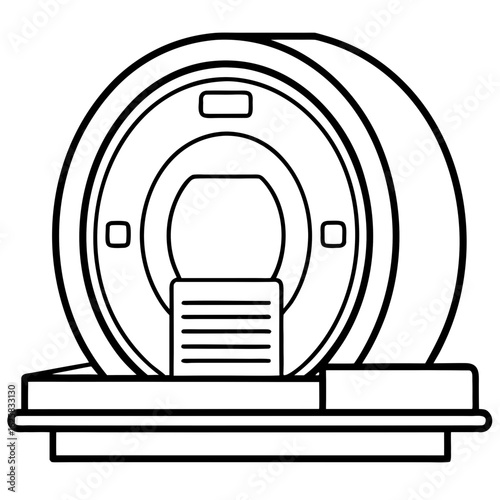 black and white mri machine outline clip art preview