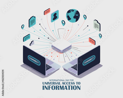 Vector illustration, International Day for Universal Access to Information theme, as a banner, poster or template.