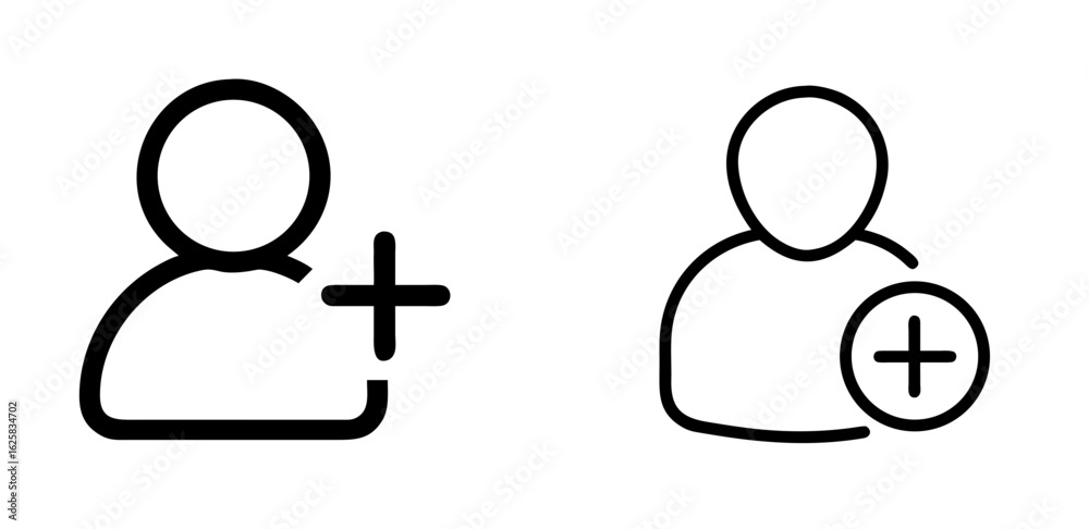 Obraz premium Add Person User Profile Outline Icon