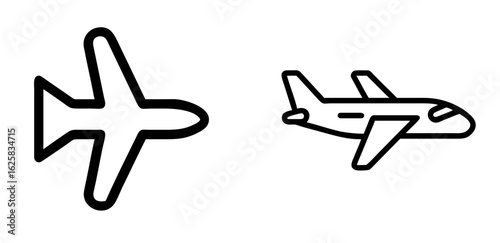 Airplane Flight Outline Vector Icon