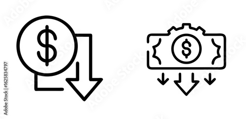Cost Reduction Outline Vector Icon