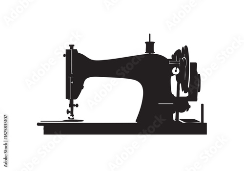 Vintage Sewing Machine Silhouette A Timeless Icon of Craftsmanship and Tailoring Elegance Represents Sewing Heritage and Nostalgic Art