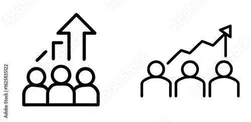 Population Growth Outline Vector Icon