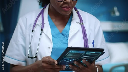 Wallpaper Mural Doctor Using Tablet for Diagnosis in Hospital Ward Medical Insights Torontodigital.ca