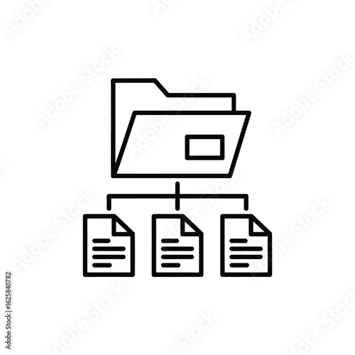 Organized folder structure with documents icon