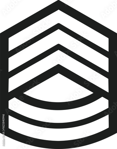 Military Chevron Silhouette – Vector Rank Badge Symbol for Uniform and Authority Design