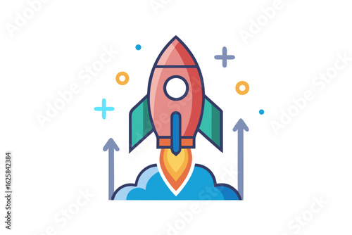 rocket icon startup launch speed spark progress business energy growth future