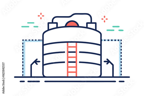 underground oil storage tank icon for energy industry