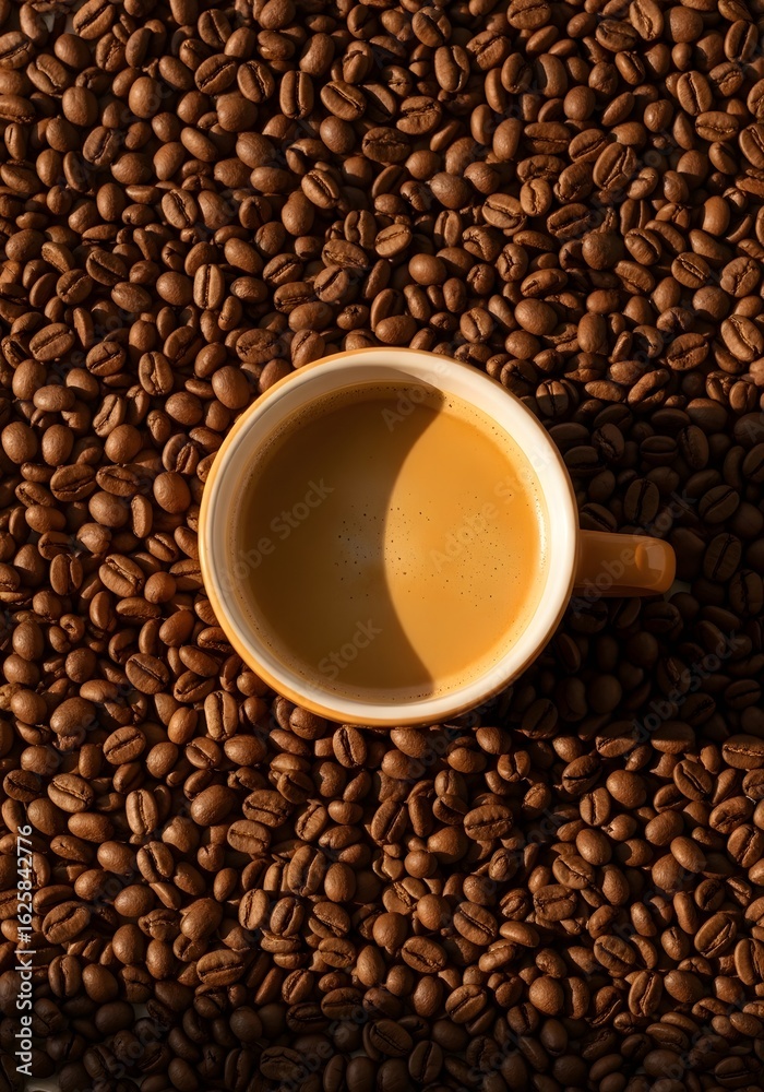 Fototapeta premium A visually cozy and inviting mockup, perfect for evoking the smell and warmth of fresh coffee.
