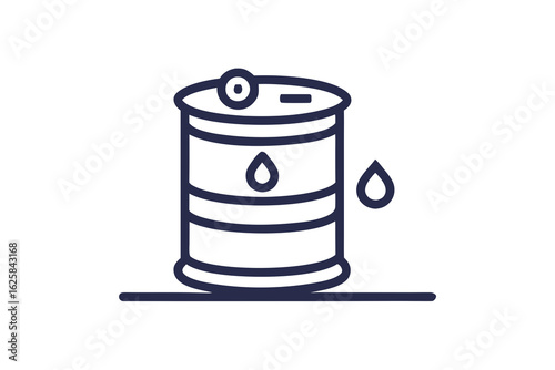single oil barrel with small label icon