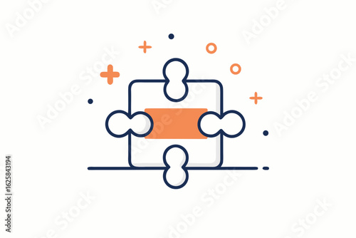 single puzzle piece with spatial fit icon