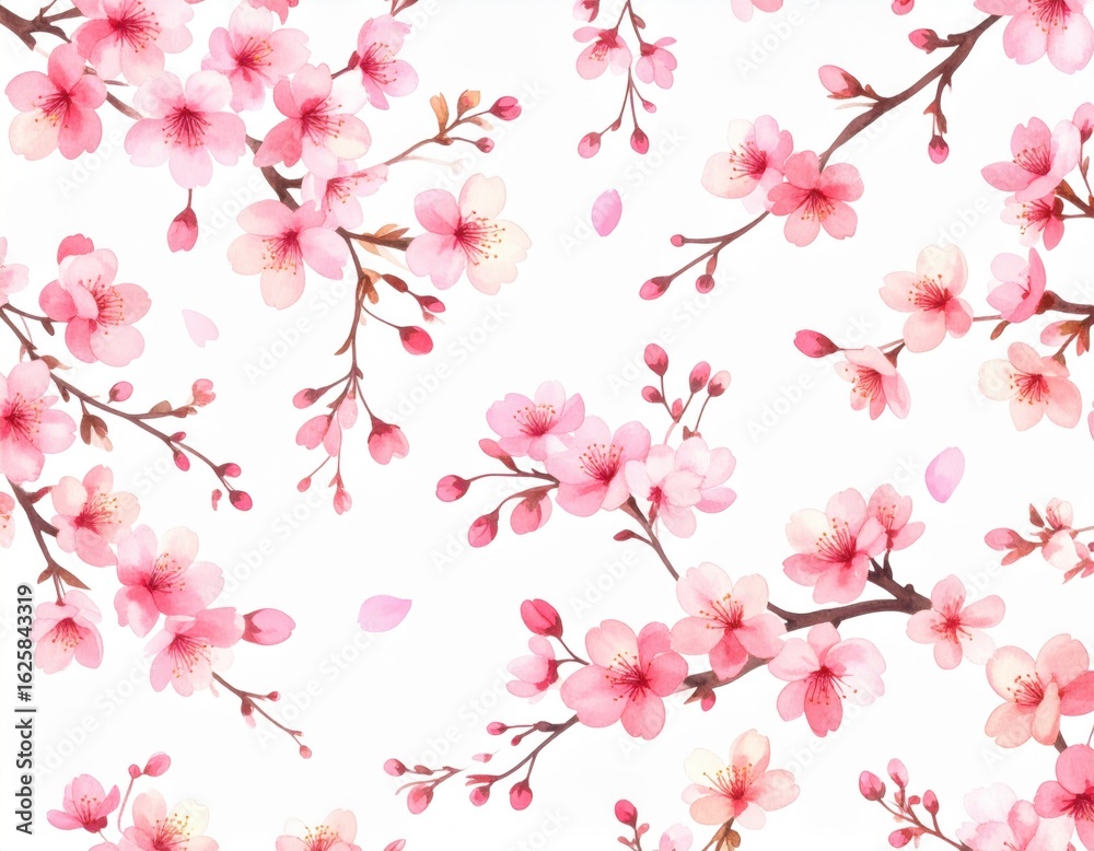 Seamless Pink Cherry Blossom Pattern Seamless Pink Cherry Blossom Pattern