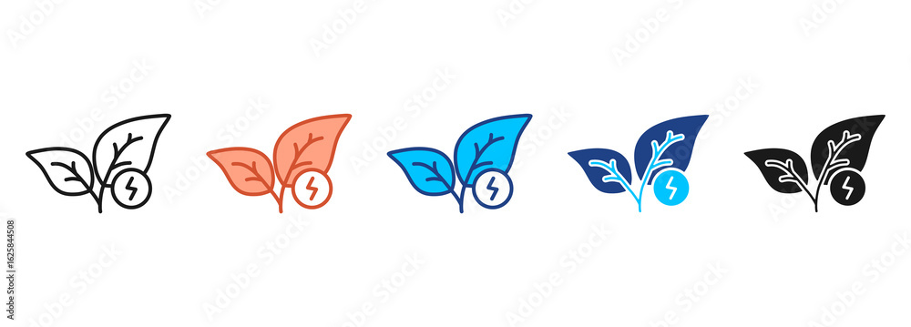 Obraz premium Leaf Icon Set Multiple Style Collection