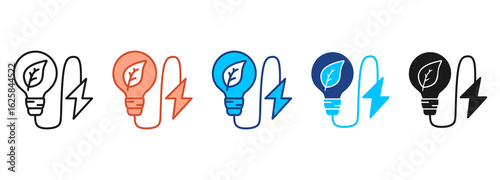 Renewable Energy Icon Set Multiple Style Collection