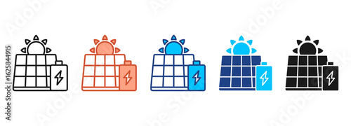 Solar Energy Icon Set Multiple Style Collection