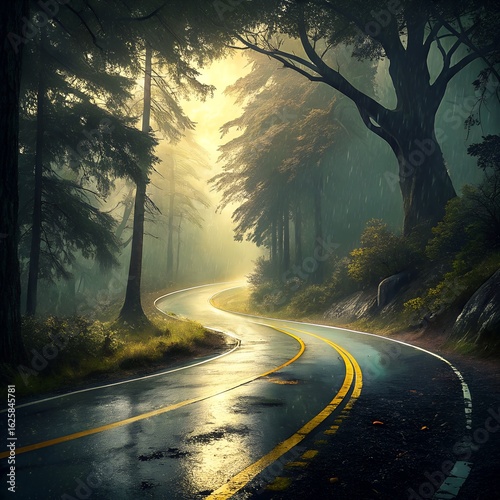 road in the morning