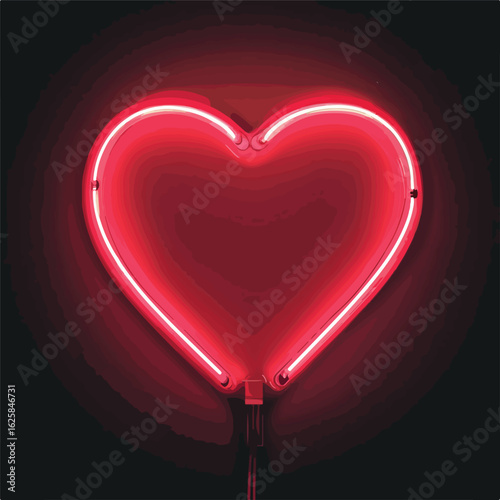 Neon Heart Shaped Valentine's Day Card