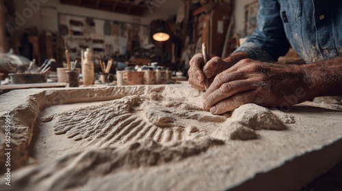 Detailed Dinosaur Footprint Cast Creation at Museum Workshop