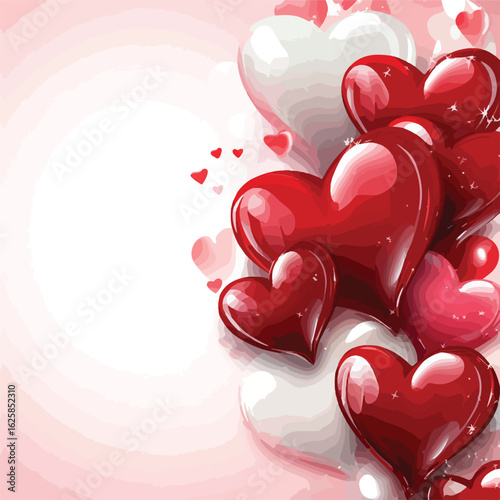 Romantic Red Hearts Background Design