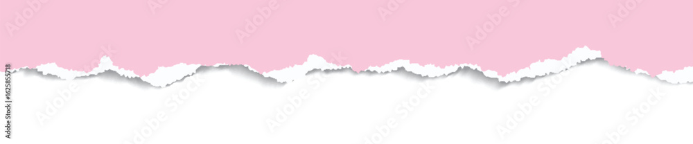 Obraz premium Realistic torn paper edge. Ripped Pastel Pink paper mockup isolated on transparent background. Piece of rip paper PNG. mockup template&nbsp;