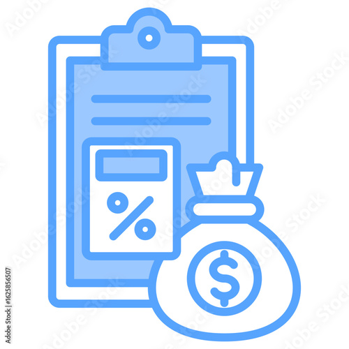 Budget Planning Blue Icon