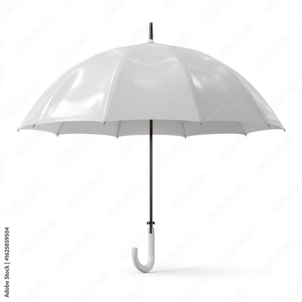 Open white umbrella isolated on white background Open white umbrella isolated on white background
