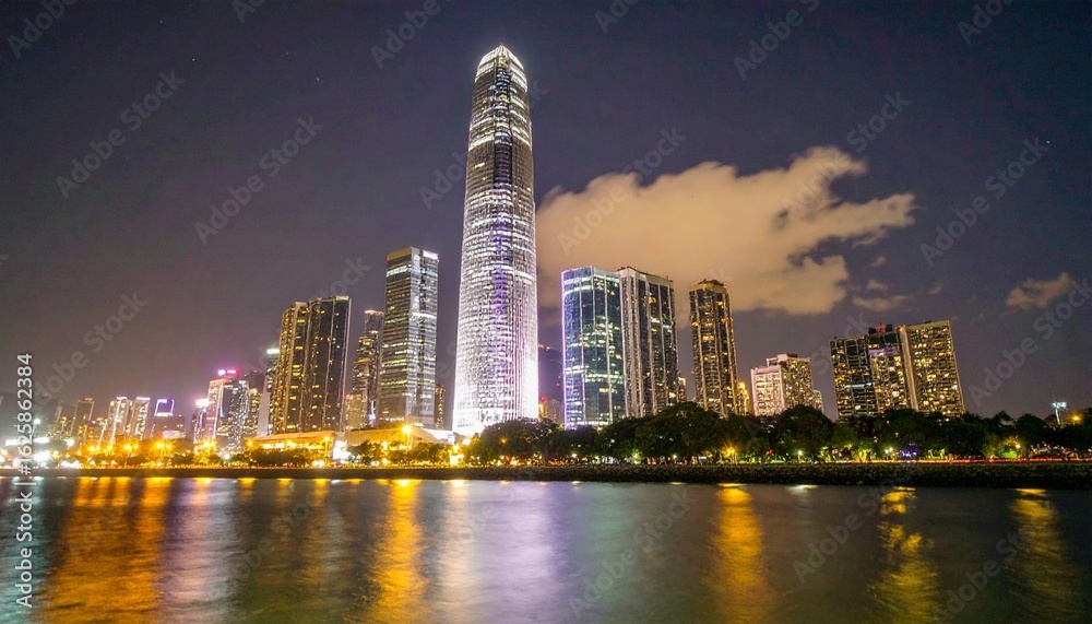 Fototapeta premium hong kong skyline at night