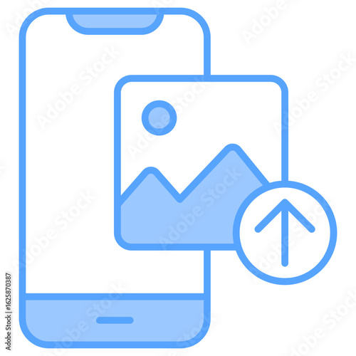 Upload Photo Blue Icon
