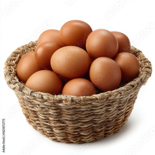 Wallpaper Mural Basket of brown eggs isolated on white background Torontodigital.ca