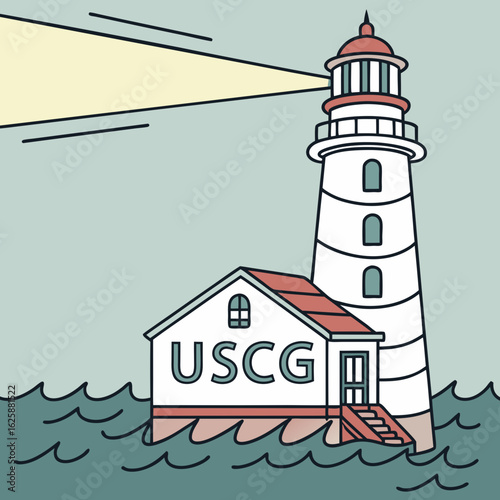 lighthouse on a blue background