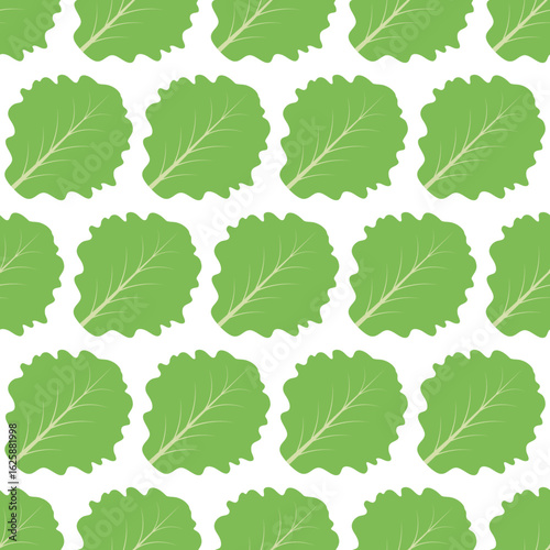 Young lettuce leaf, seamless pattern, vegetable background.