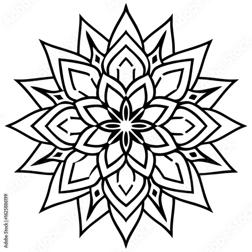 Intricate Mandala Outline Decorative Design