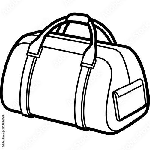 Duffle Bag Outline Art