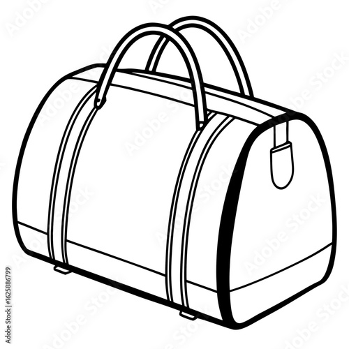 Duffle Bag Outline Art