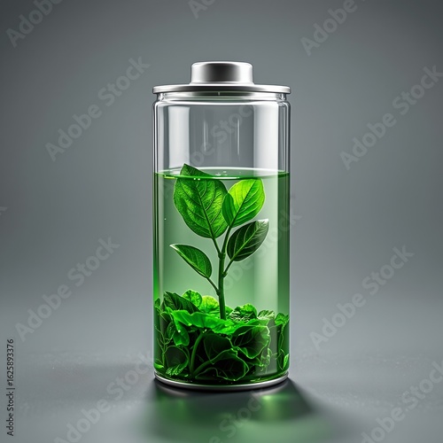 Wallpaper Mural Ecofriendly Energy Storage Concept with Leaf and Liquid Torontodigital.ca