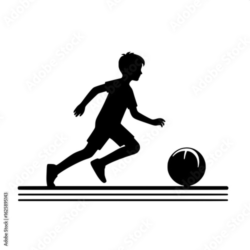 Boy Chasing a Ball