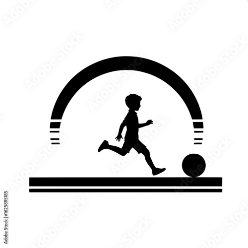 Boy Chasing a Ball