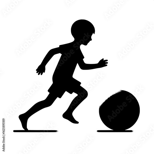 Boy Chasing a Ball