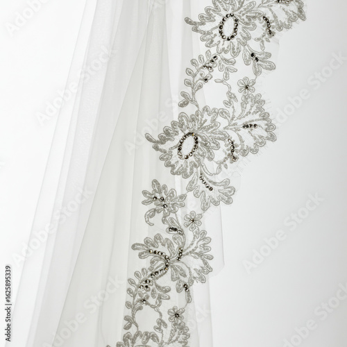 white wedding dress  with white background 