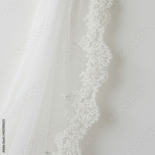white wedding dress  with white background 