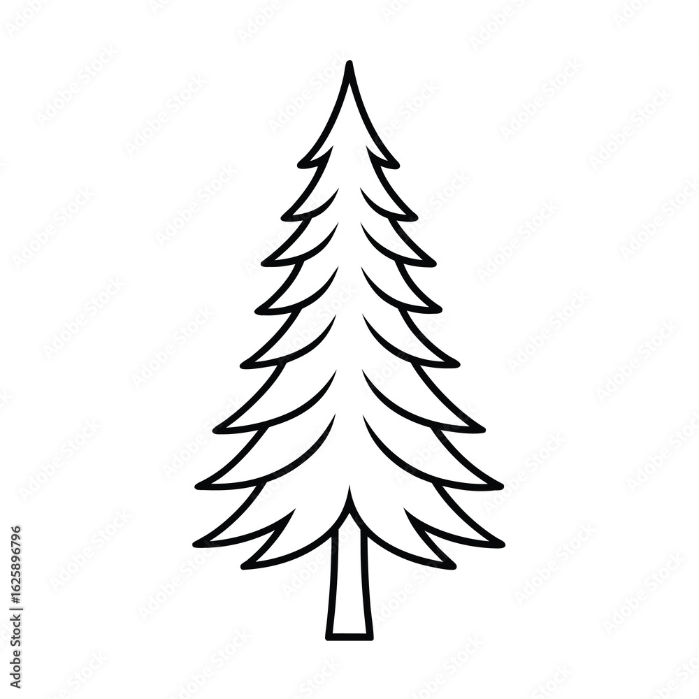 Obraz premium pine forest tree vector on white background