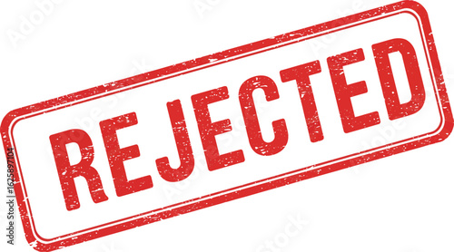 Red stamp with the word rejected clearly visible isolated on transparent background