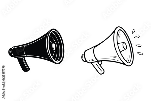 Hand-Drawn Megaphone Doodle Illustration Vector